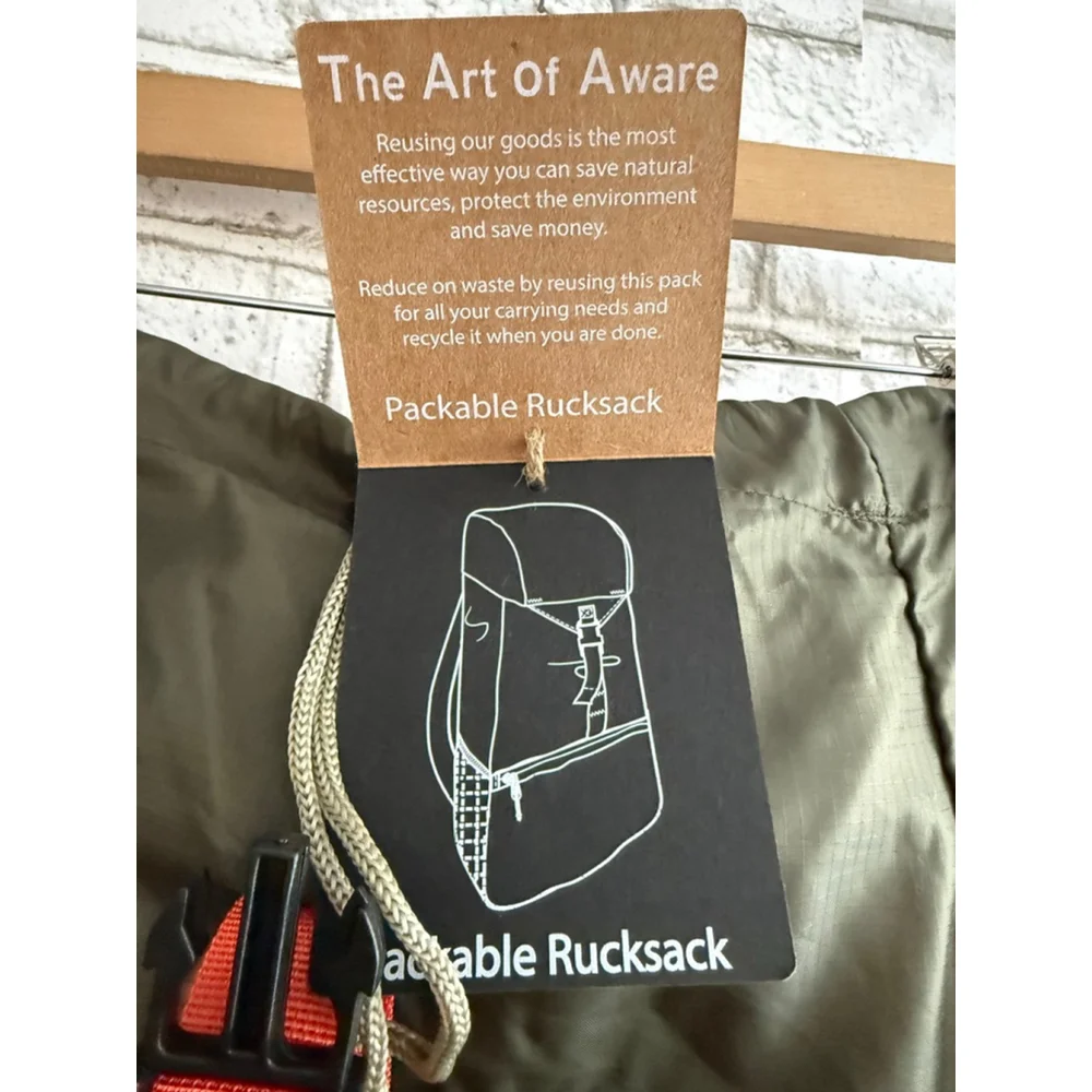 NWT Packable Back Pack Rucksack by The Art of Aware color Wet Moss Green